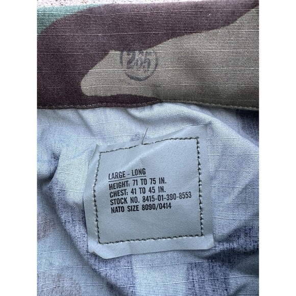 VTG US Military Shirt Mens M Green Utility Camouflage Patches Air Force L Long - Picture 3 of 8